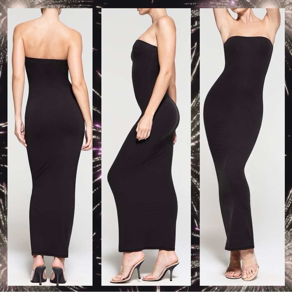 SKIMS Elegant Black Strapless Dress